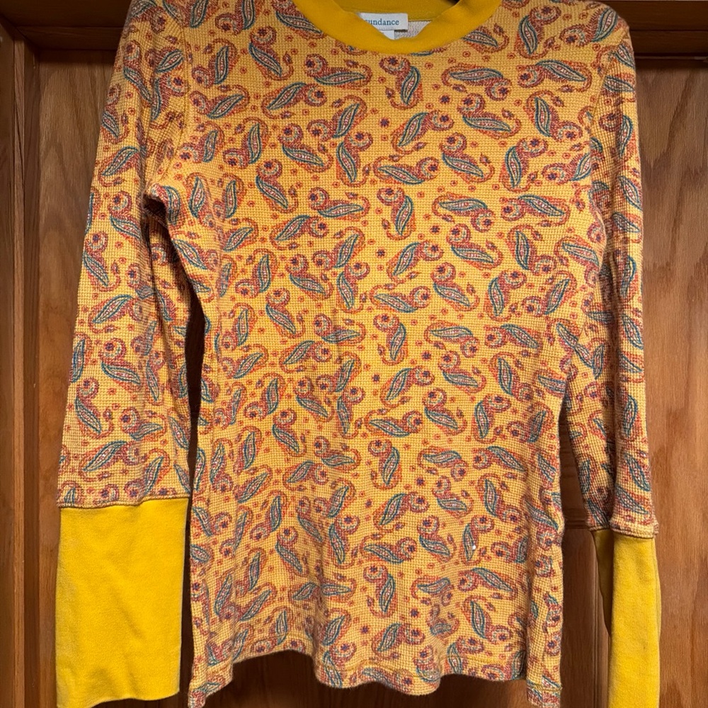Sundance Yellow Paisley Long Sleeve Top
